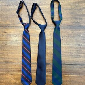 Lands' End Boys Uniform Neckties - 3 Boys Neckties - Excellent Condition